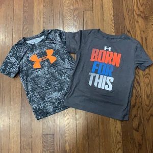 Lot (2) Under Armour HeatGear Boys T-shirts- Size 6